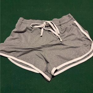 Women's Gray Athletic Shorts with White Trim